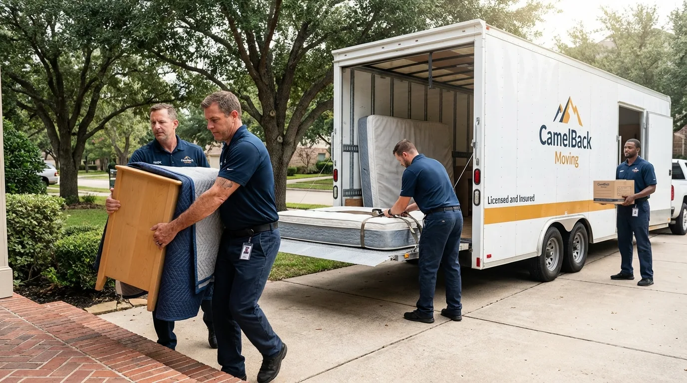 Crew loading residential truck for cross-state move from Lemoyne, PA