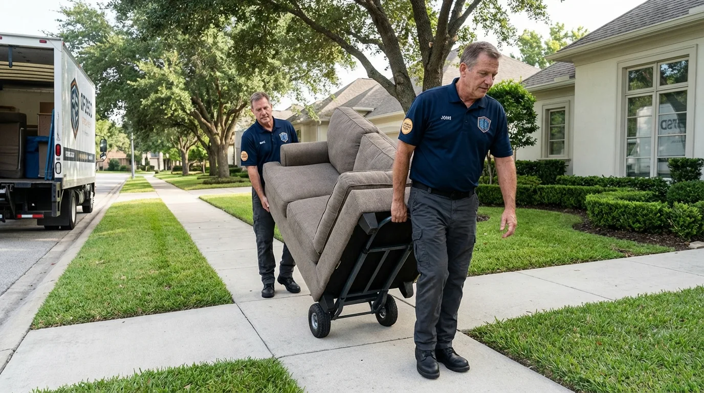 Local residential moving crew loading furniture in Lemoyne, PA